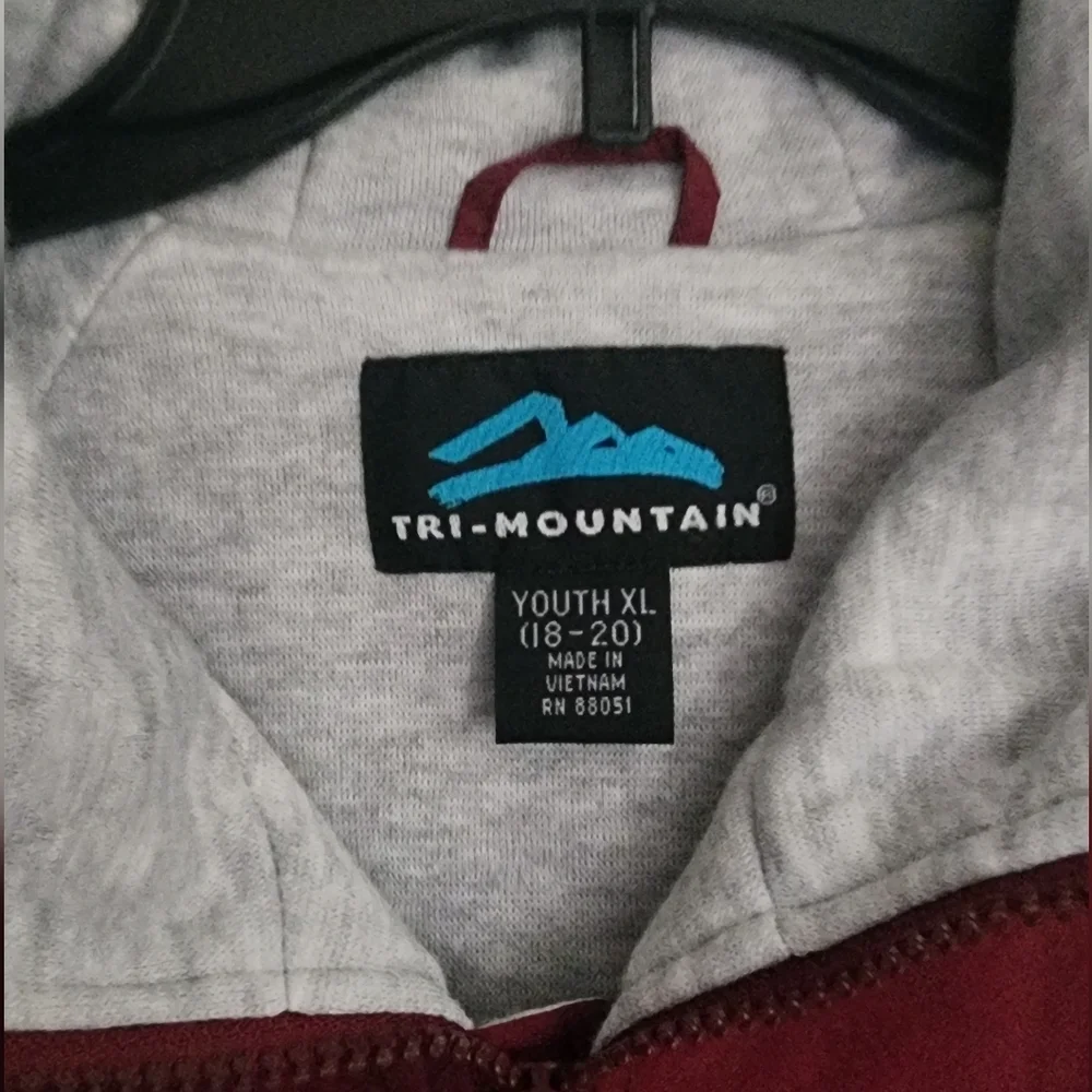 Tri-Mountain Nylon Hooded Jersey Zip Close Pockets Youth Sz XL 18-20